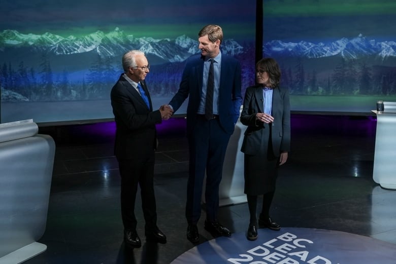 B.C. party leaders spar over health care, vaccines — and paper straws — in televised debate | CBC News