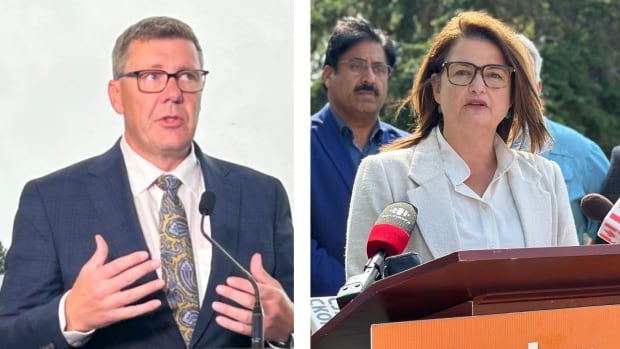 Carla Beck and Scott Moe face off in leaders debate | CBC News