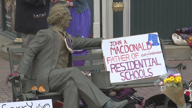 Charlottetown has no plans for boxed-up John A statue, but some want it shown again — differently | CBC News