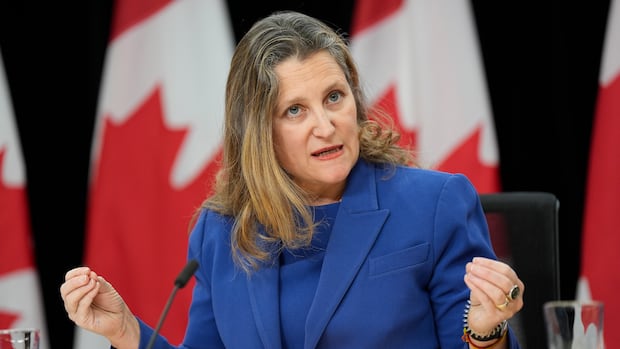 Freeland doesn't commit to meeting her own deficit target in fall economic statement