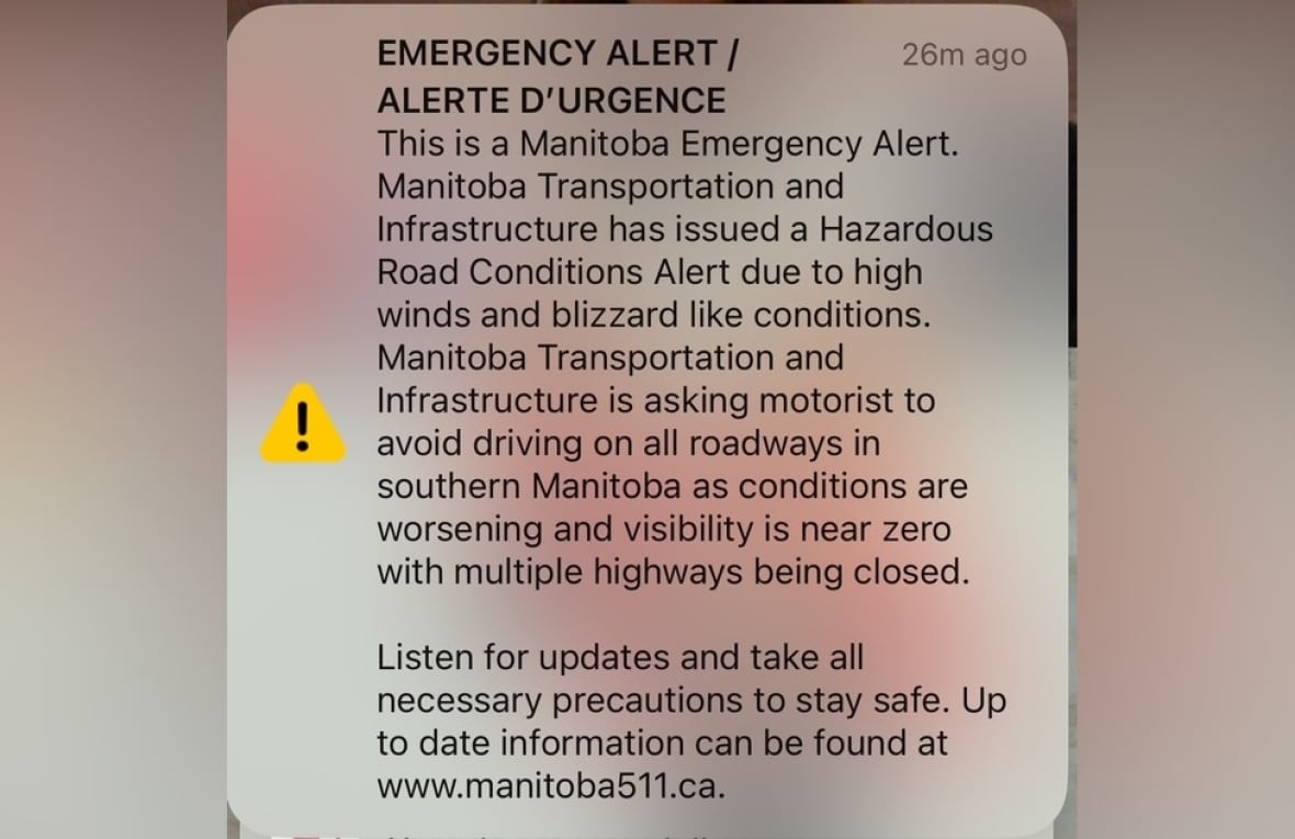 Drivers told to stay off highways as blizzard leads to crashes across southern Manitoba, massive Fermor pileup