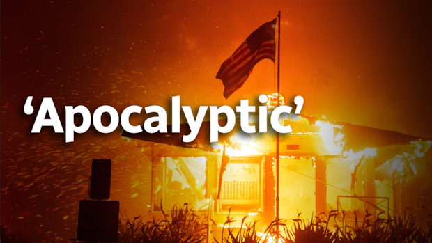 Largest of deadly Los Angeles wildfires switches direction, posing new threat