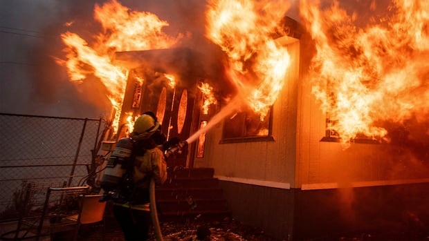 Quebec plane fighting L.A. fires grounded after being struck by drone