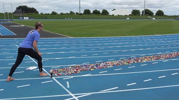 Woman who ran barefoot over 100 metres of Lego says it felt like a bad massage