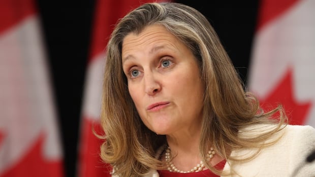 Chrystia Freeland promises tax cut, plan for cheaper groceries if elected Liberal leader