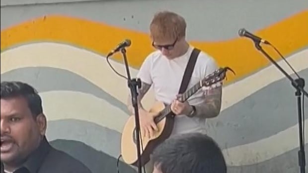 Singer Ed Sheeran's street performance in India brought to a halt by cop