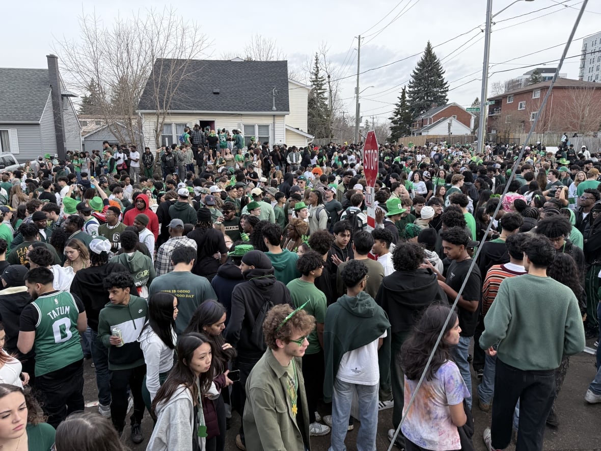 Despite court injunction, hundreds of students gathered in Waterloo, Ont., on St. Patrick's Day weekend