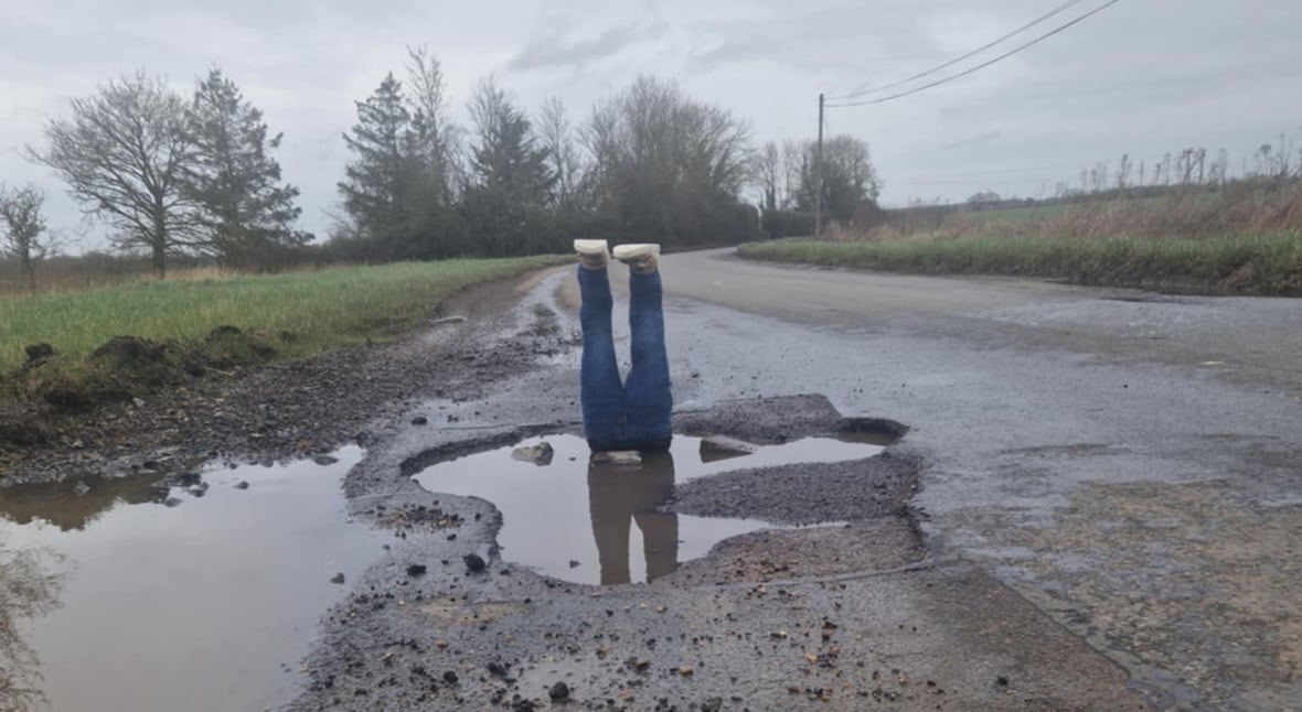 'You've got to have a laugh,' says British man who put fake legs in pothole