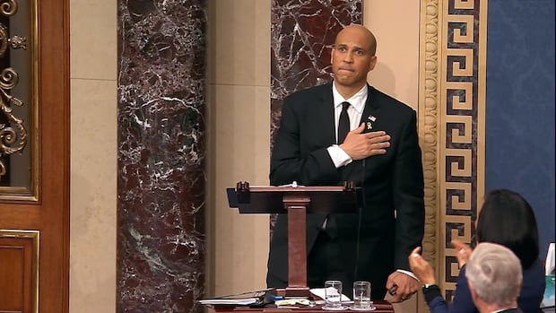 What's up with U.S. Sen. Cory Booker's record-breaking speech on the Senate floor?