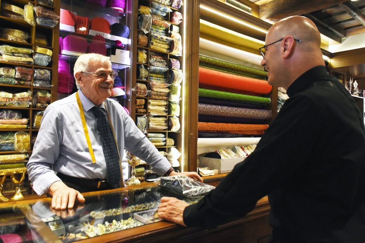 Ahead of conclave, this Italian tailor is making 3 different sizes of cassocks