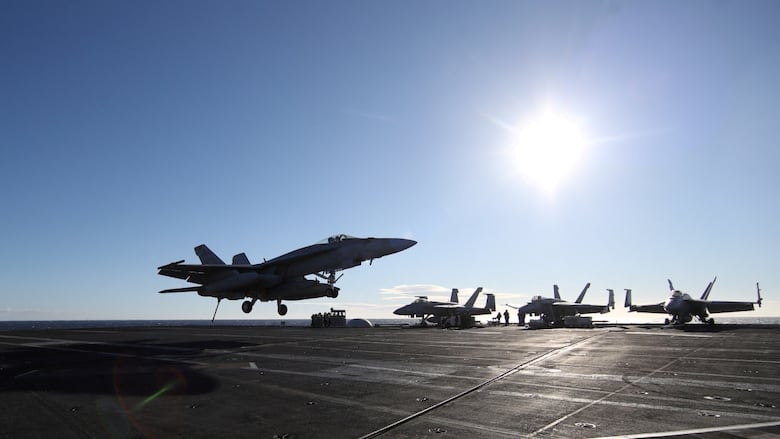 Another jet just slid off a U.S. aircraft carrier. The same aircraft carrier, in fact