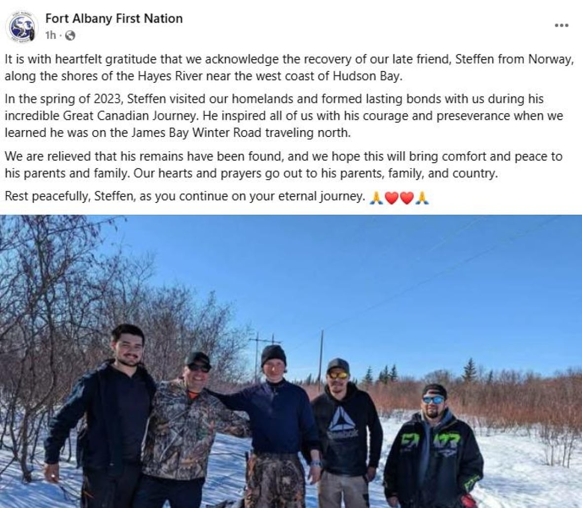 Missing Norwegian trekker found dead near York Factory in northern Manitoba