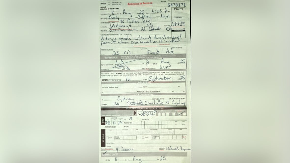 N.S. man purposely violates ban on entering woods, gets handed $28K fine