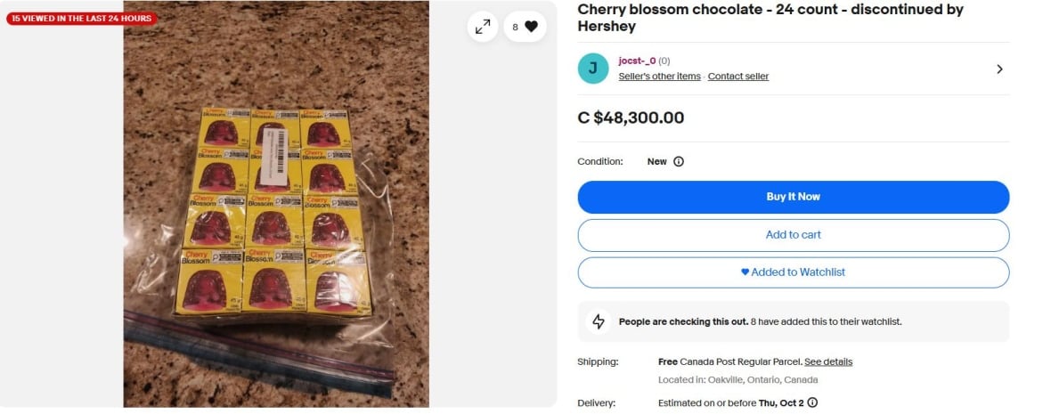 $48K for discontinued candy? Cherry Blossom resellers hope to cash in on nostalgia