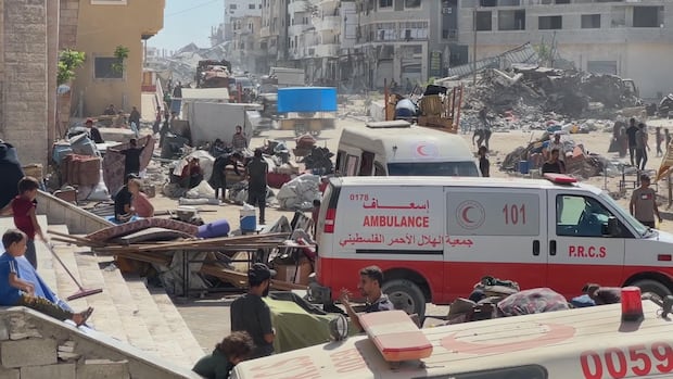 Palestinians in Gaza City say sheltering at this hospital is their last hope
