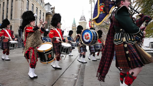 'Life and peace are fragile': Canada's veterans and war dead honoured at snowy, cold National Remembrance Day