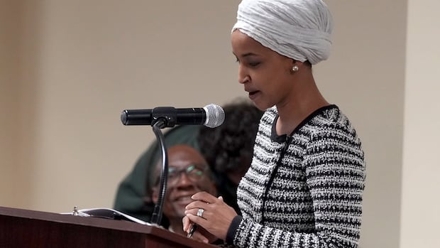 Man sprays U.S. lawmaker Ilhan Omar with unknown substance at town hall