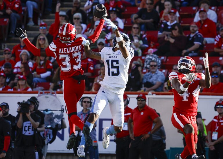 Adams throws six touchdown passes, rushes for one in Stampeders’ 58-36 win over Argos